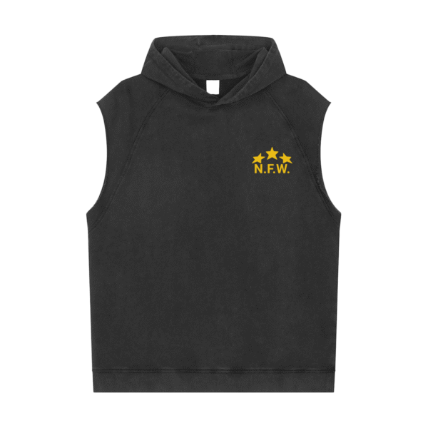 N.F.W. Snow Washed Sleeveless Hoodie - Image 2