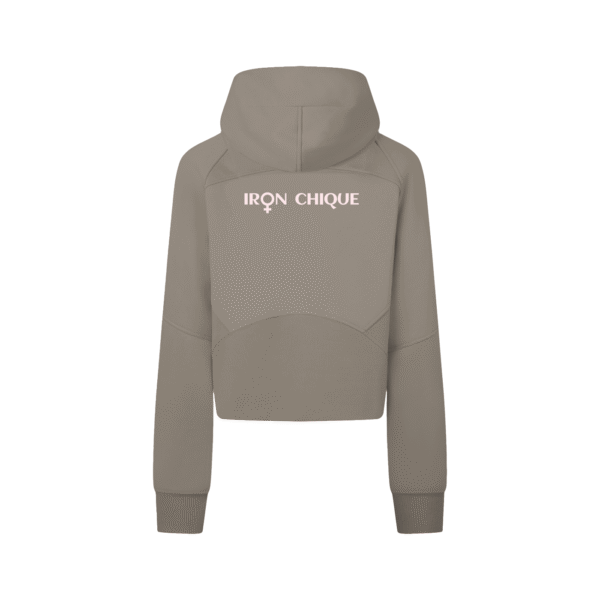 IRON CHIQUE Brand Cropped Zip-Through Hoodie - Image 6