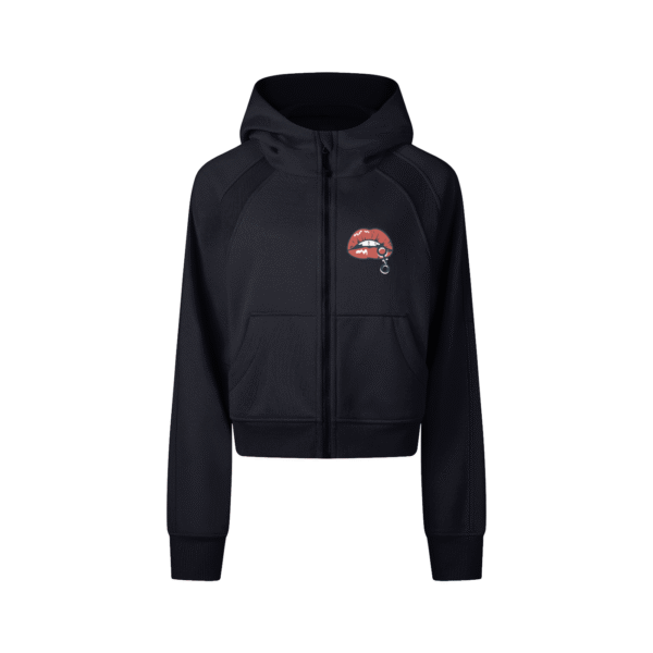 IRON CHIQUE Brand Cropped Zip-Through Hoodie