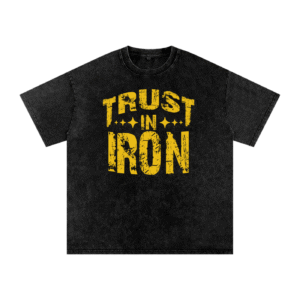 N.F.W. Trust In Iron Acid Wash Oversize T-Shirt - 250 GSM