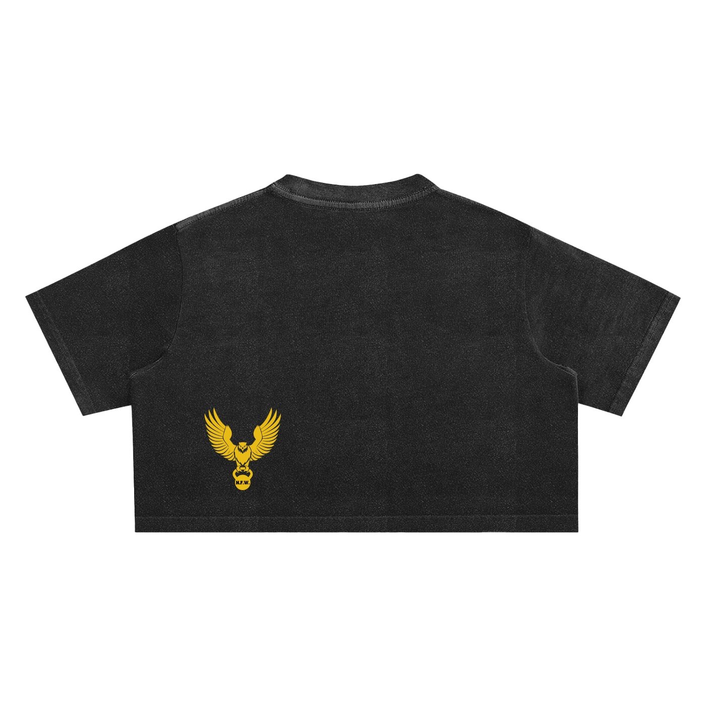 BUILT. NOT BORN. Snow Washed Crop Top - Image 2